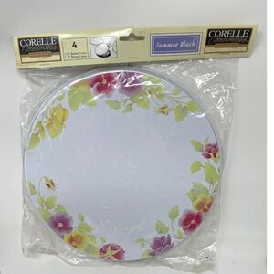 Vtg 80s Corelle Coordinates Floral Flower Electric Stove Burner Cover Set 4 NEW.